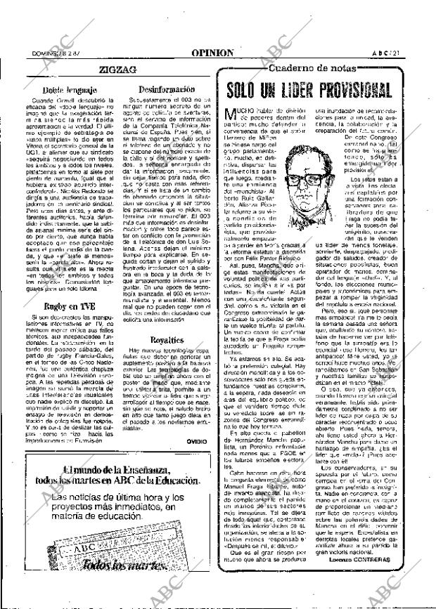 ABC MADRID 08-02-1987 página 21