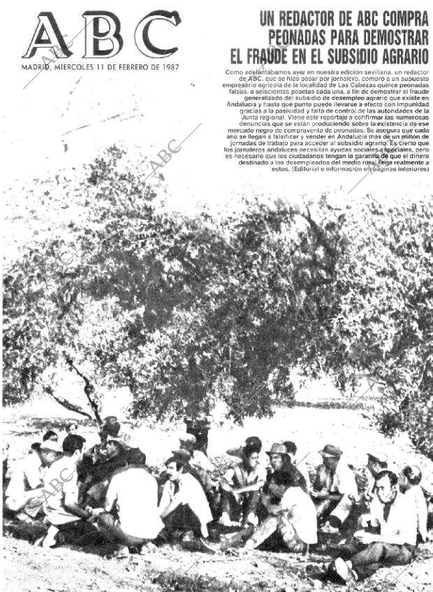 ABC MADRID 11-02-1987 página 1