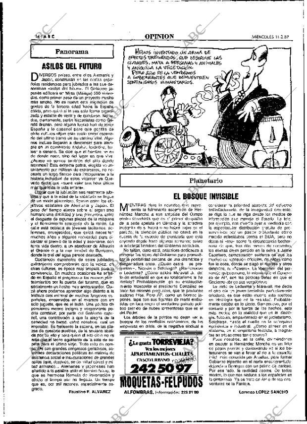 ABC MADRID 11-02-1987 página 14