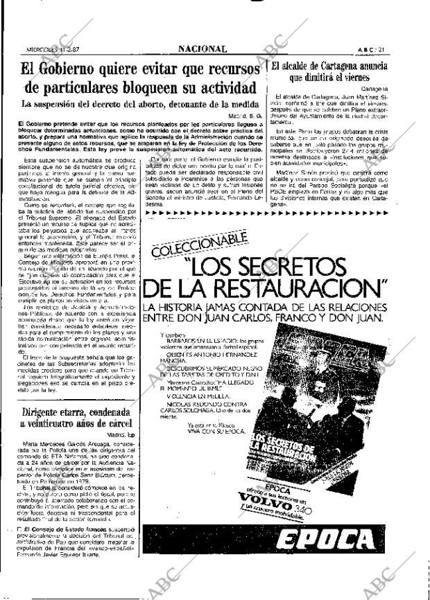 ABC MADRID 11-02-1987 página 21