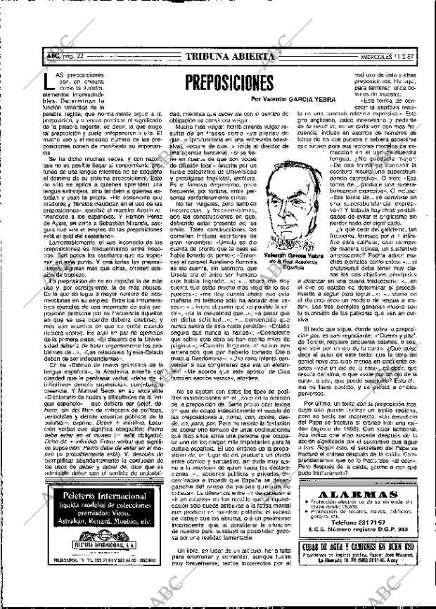 ABC MADRID 11-02-1987 página 22