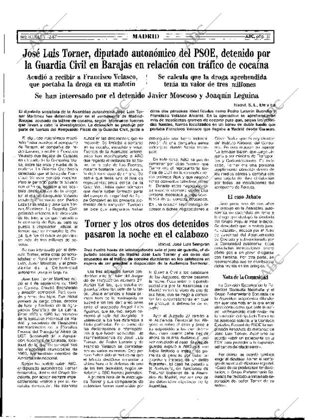 ABC MADRID 11-02-1987 página 31