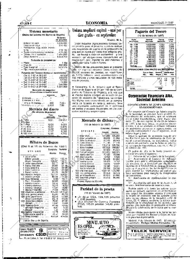 ABC MADRID 11-02-1987 página 62