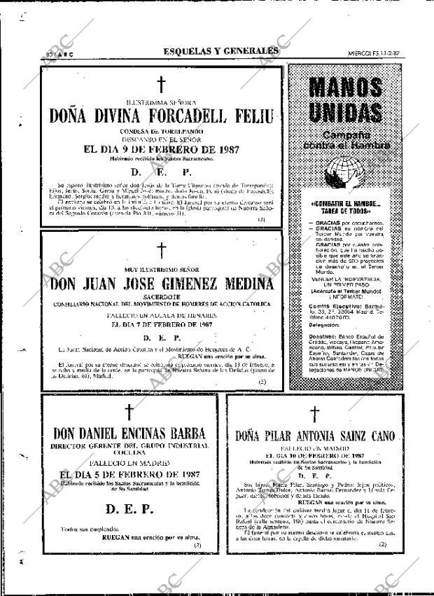 ABC MADRID 11-02-1987 página 80
