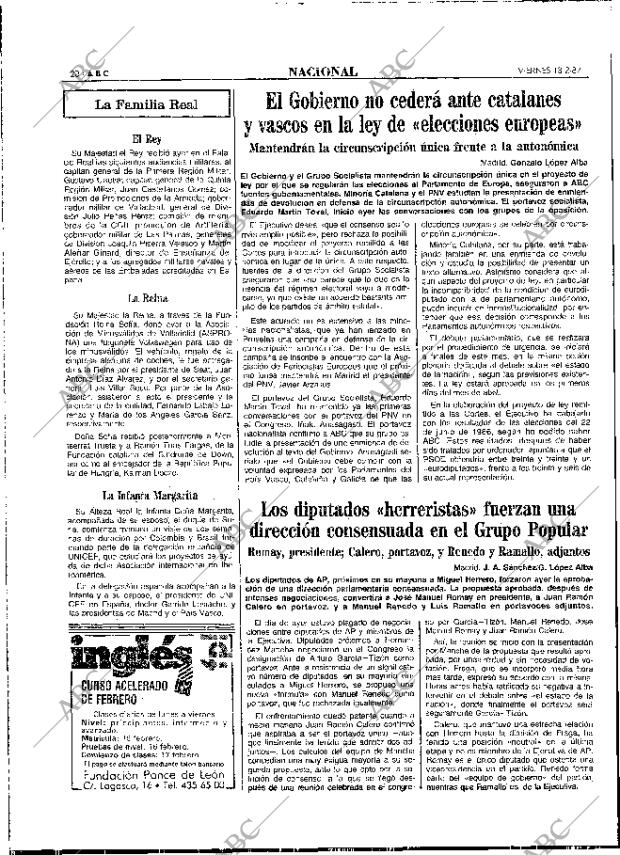 ABC MADRID 13-02-1987 página 20