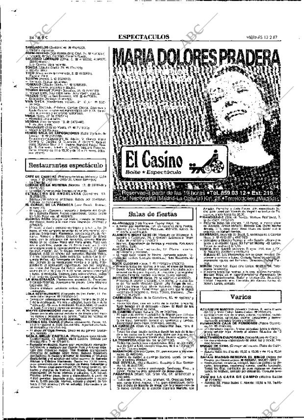 ABC MADRID 13-02-1987 página 84