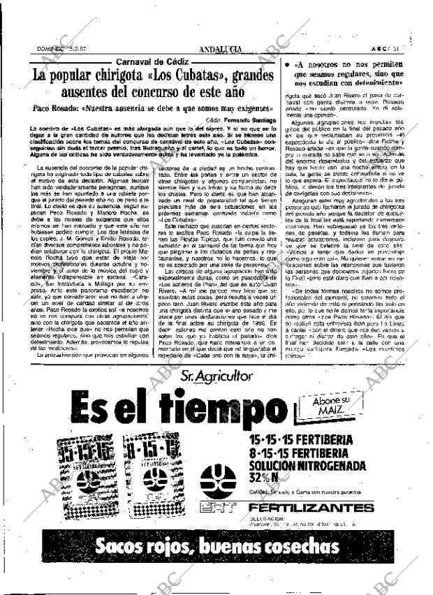 ABC SEVILLA 15-02-1987 página 31