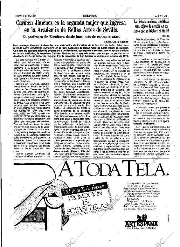 ABC SEVILLA 15-02-1987 página 43