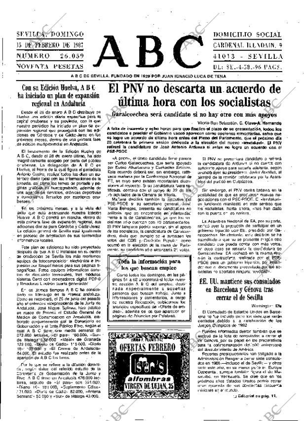 ABC SEVILLA 15-02-1987 página 9