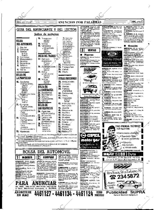 ABC MADRID 17-02-1987 página 83