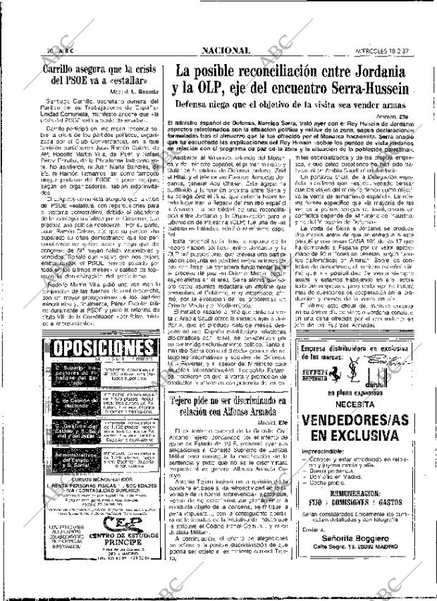 ABC MADRID 18-02-1987 página 20