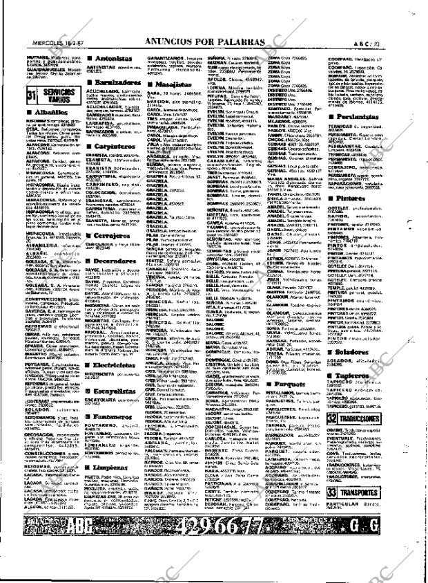ABC MADRID 18-02-1987 página 93