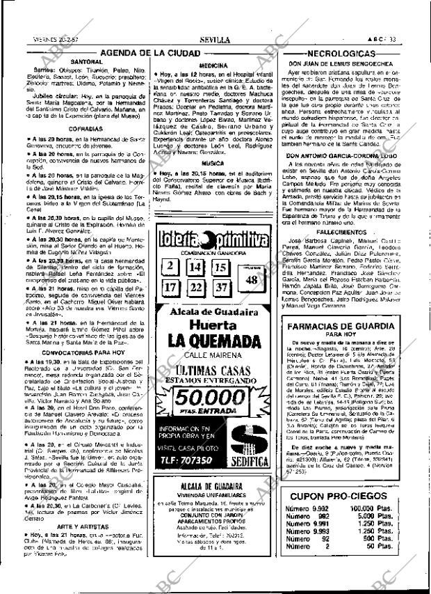 ABC SEVILLA 20-02-1987 página 33