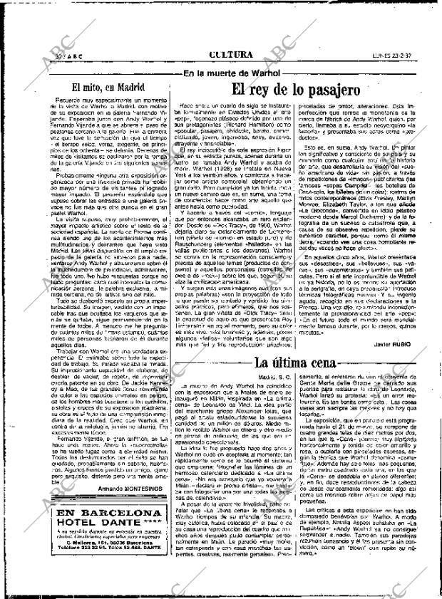 ABC MADRID 23-02-1987 página 32