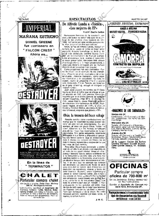 ABC MADRID 24-02-1987 página 78