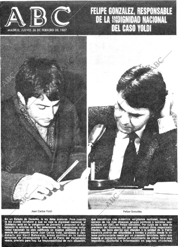 ABC MADRID 26-02-1987 página 1