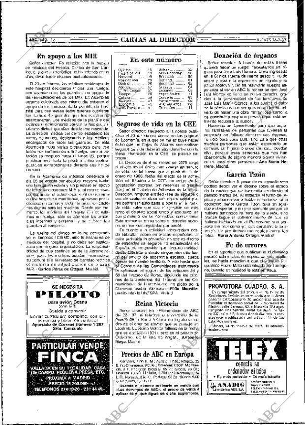 ABC MADRID 26-02-1987 página 14