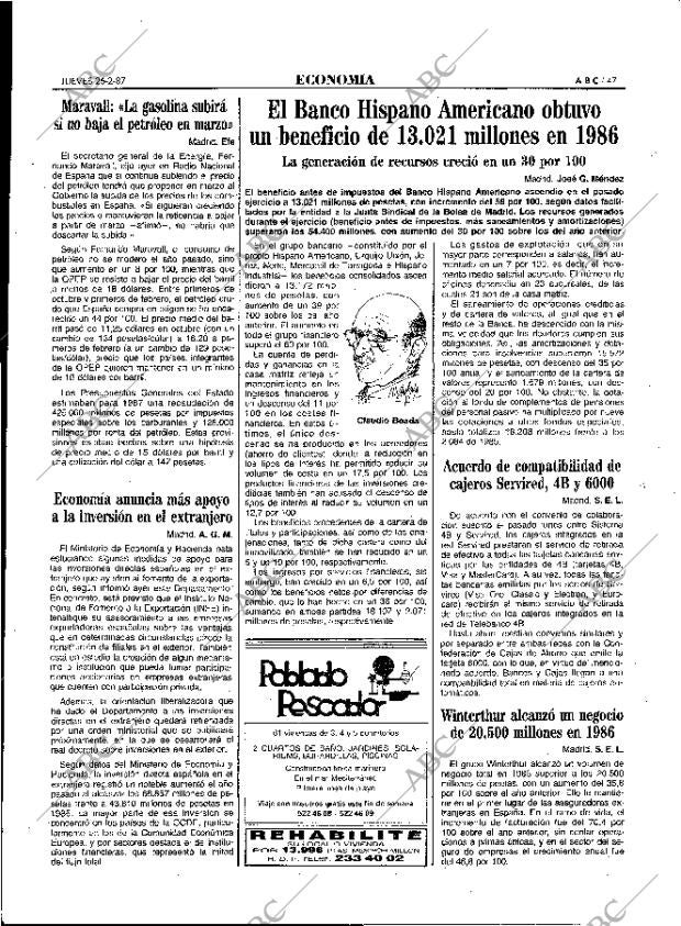 ABC MADRID 26-02-1987 página 47