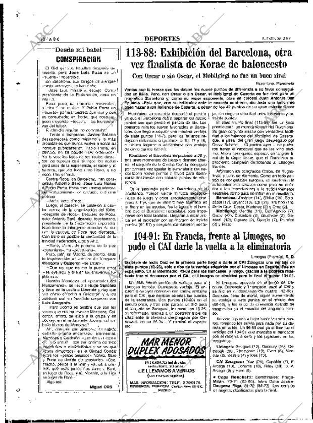 ABC MADRID 26-02-1987 página 68