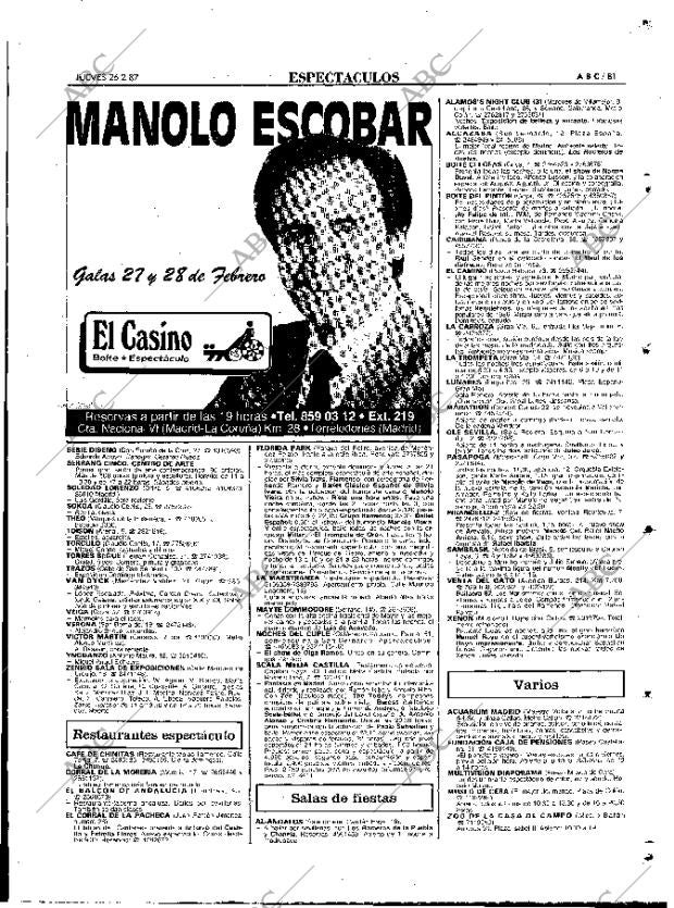 ABC MADRID 26-02-1987 página 81
