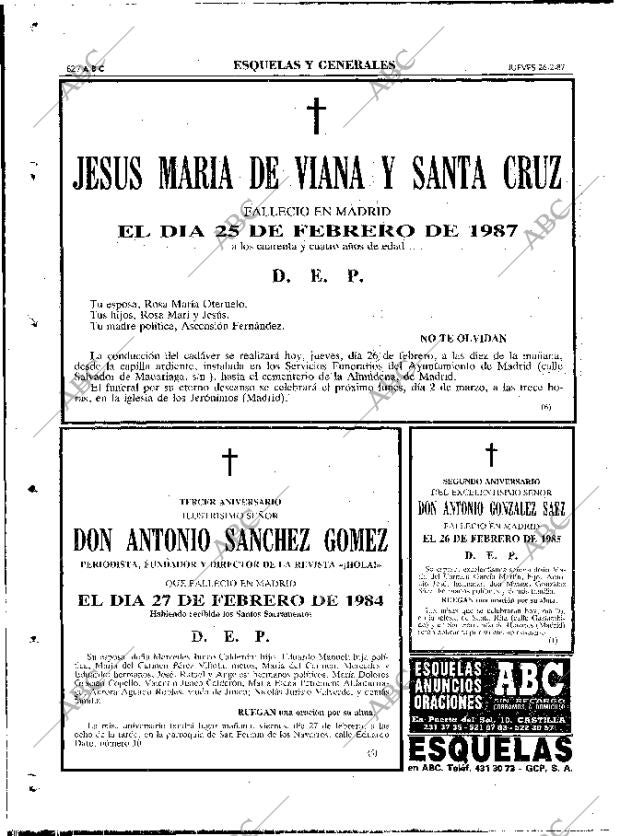 ABC MADRID 26-02-1987 página 82