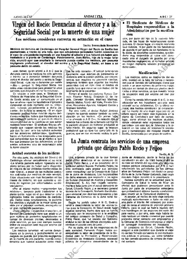 ABC SEVILLA 26-02-1987 página 27