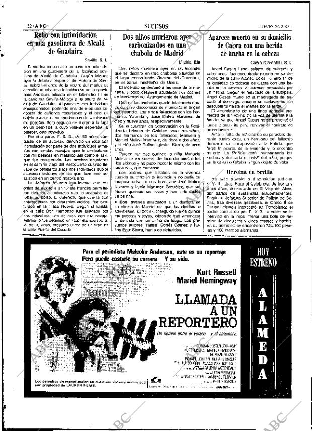 ABC SEVILLA 26-02-1987 página 52