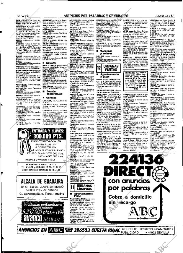 ABC SEVILLA 26-02-1987 página 58