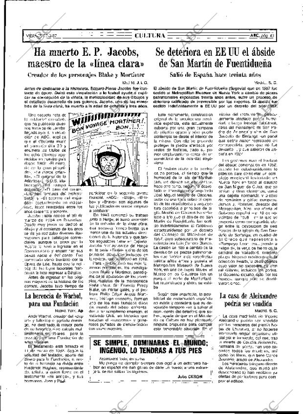 ABC MADRID 27-02-1987 página 43