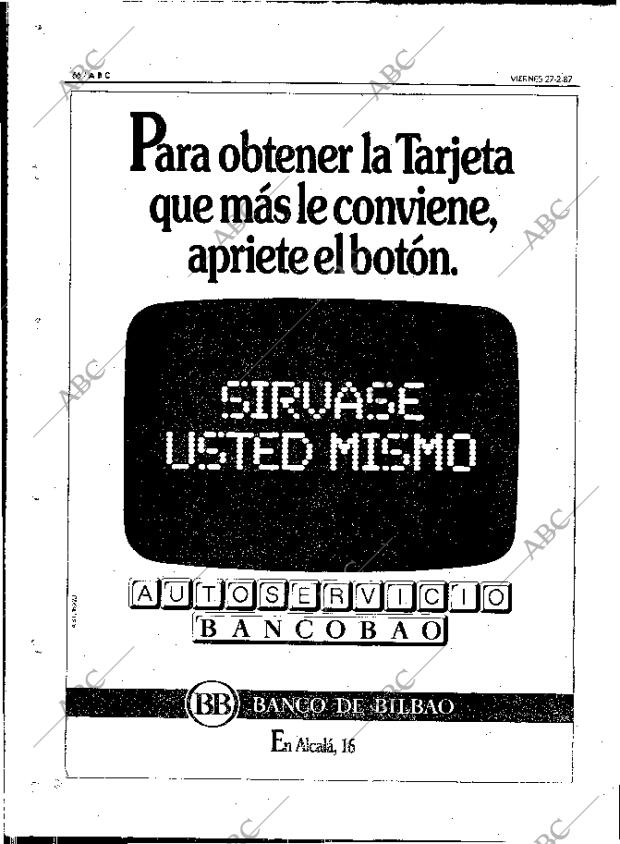 ABC MADRID 27-02-1987 página 66