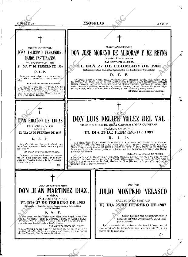 ABC MADRID 27-02-1987 página 93