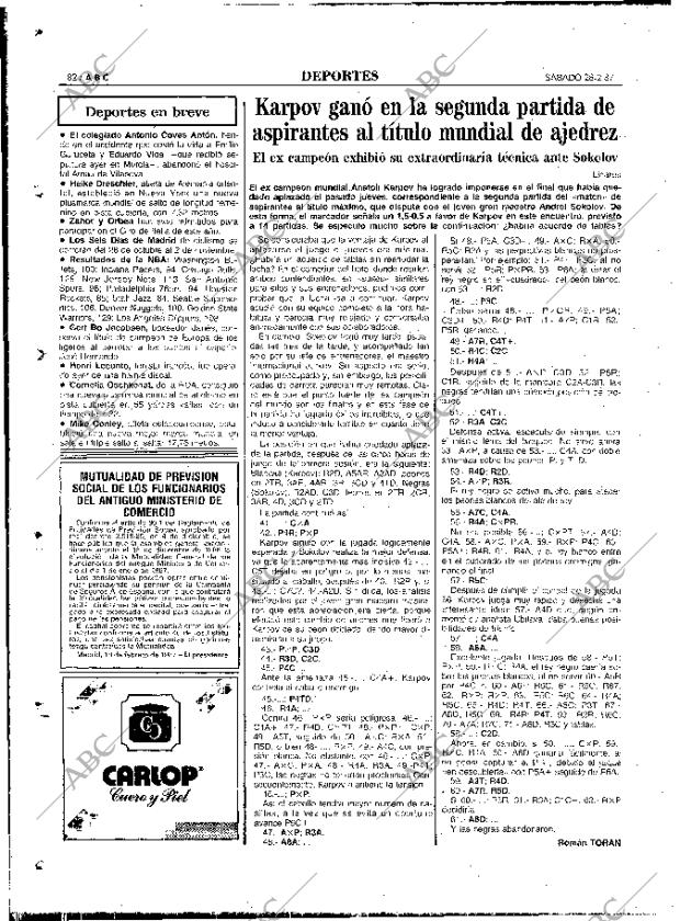 ABC MADRID 28-02-1987 página 82