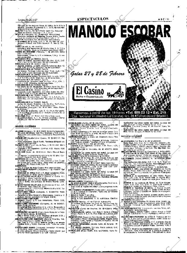 ABC MADRID 28-02-1987 página 91