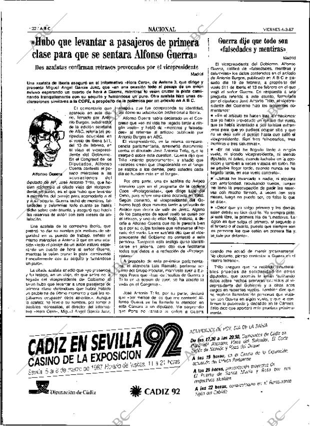 ABC SEVILLA 06-03-1987 página 22