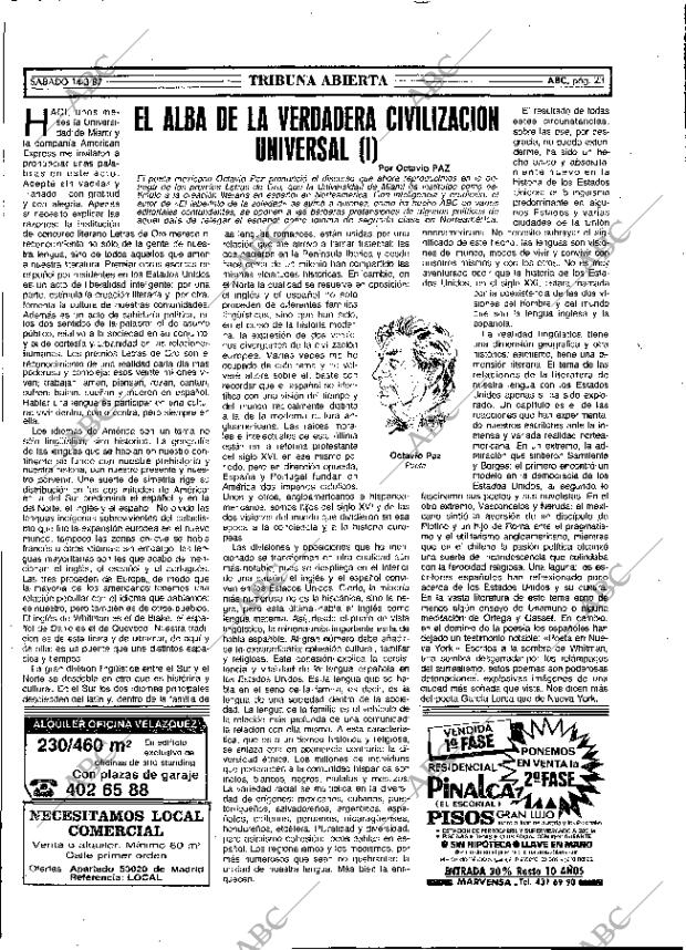 ABC MADRID 14-03-1987 página 23
