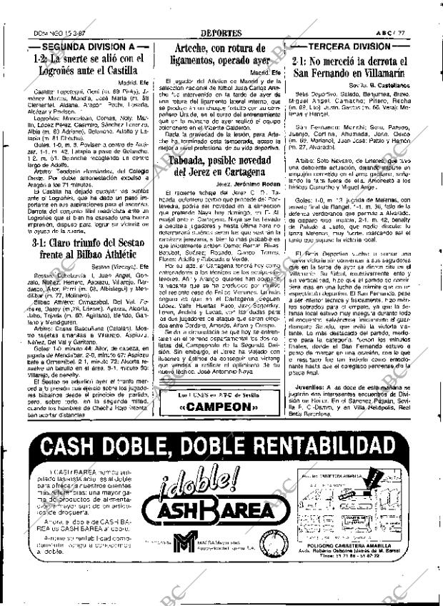 ABC SEVILLA 15-03-1987 página 77