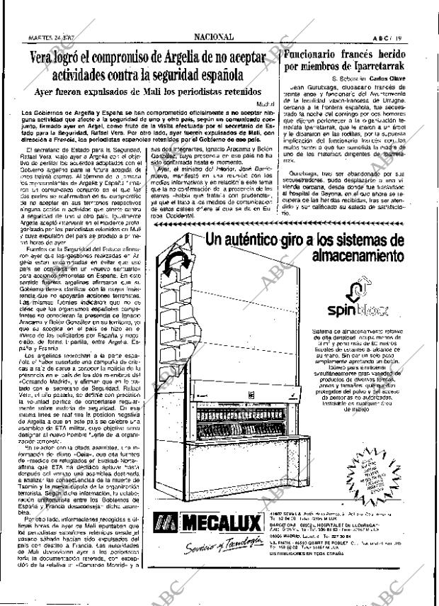 ABC SEVILLA 24-03-1987 página 19