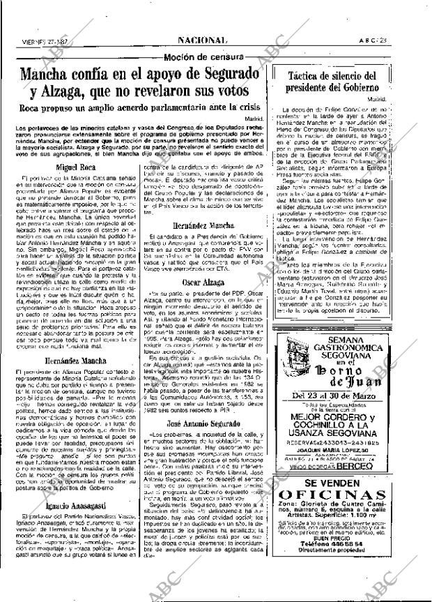 ABC MADRID 27-03-1987 página 23