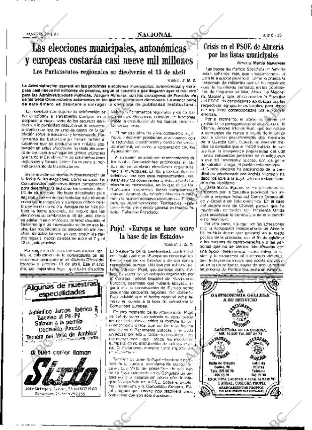 ABC MADRID 31-03-1987 página 25