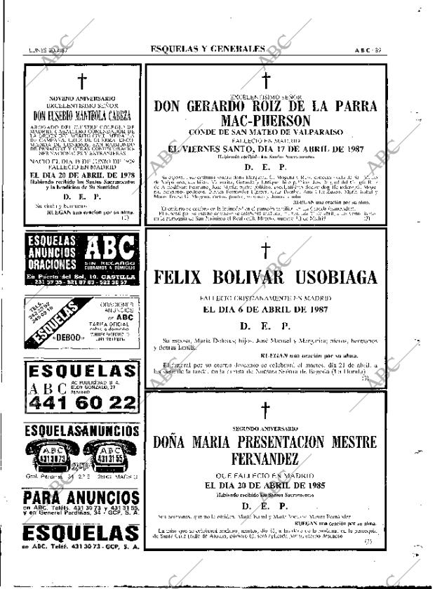 ABC MADRID 20-04-1987 página 89