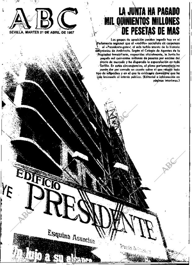 ABC SEVILLA 21-04-1987 página 1