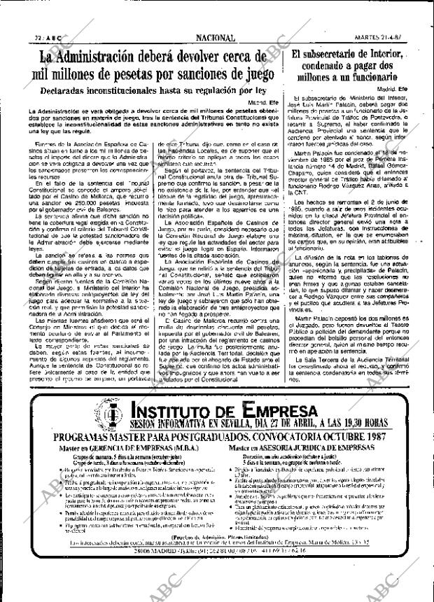 ABC SEVILLA 21-04-1987 página 22