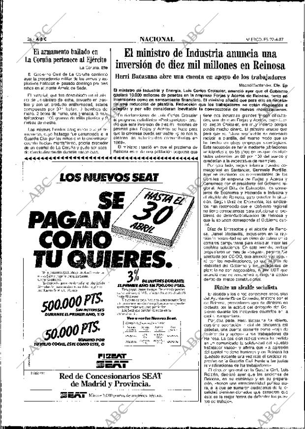 ABC MADRID 22-04-1987 página 26