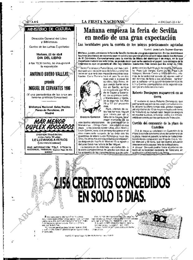 ABC MADRID 22-04-1987 página 82