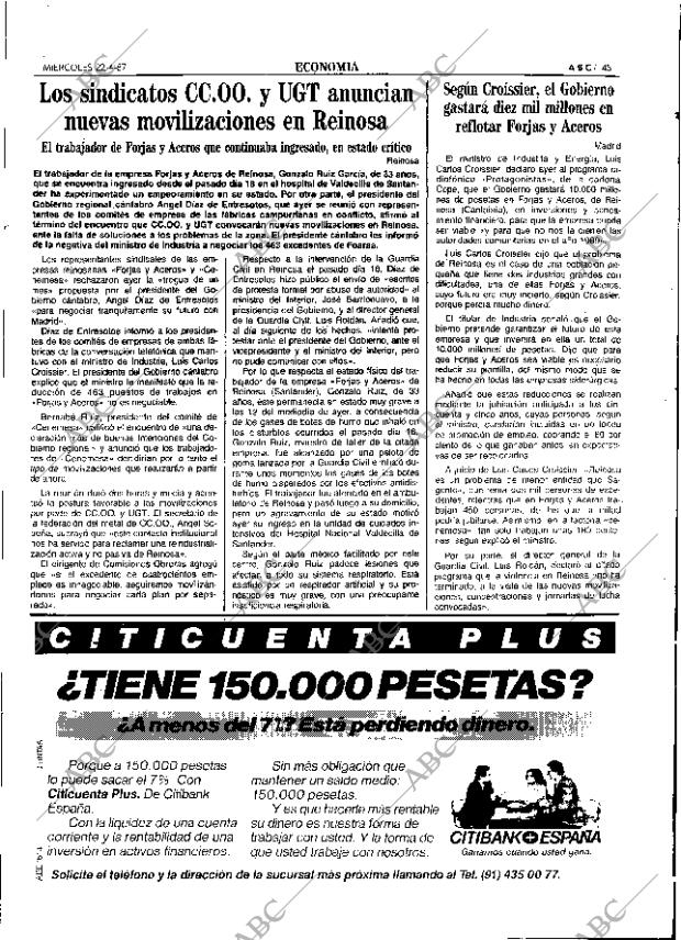 ABC SEVILLA 22-04-1987 página 45