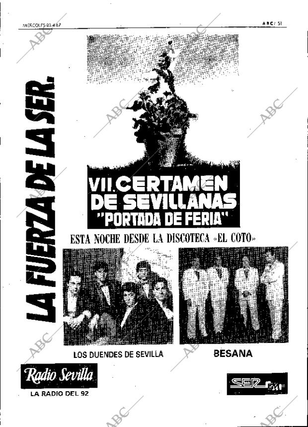 ABC SEVILLA 22-04-1987 página 51