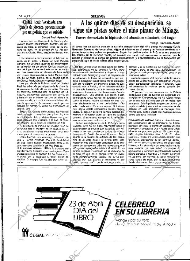 ABC SEVILLA 22-04-1987 página 54