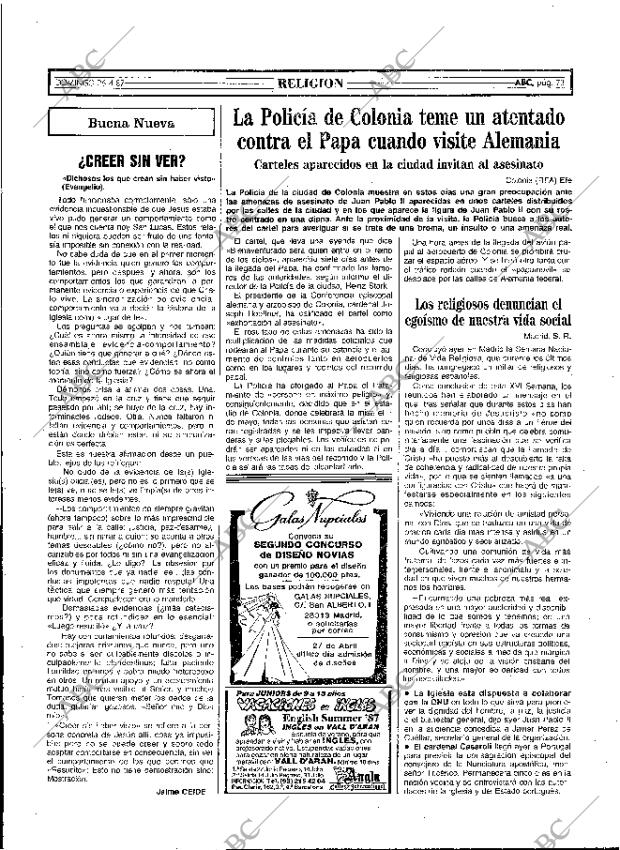 ABC MADRID 26-04-1987 página 73