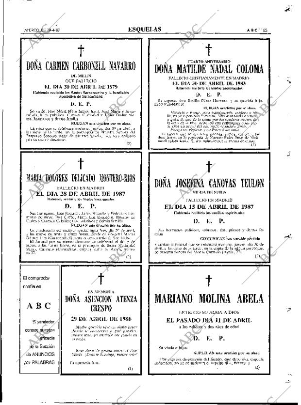 ABC MADRID 29-04-1987 página 105