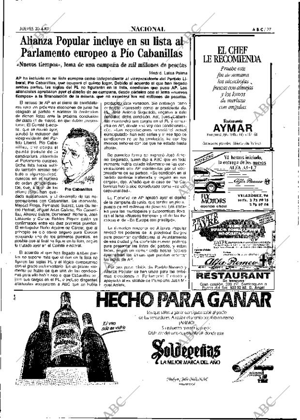 ABC MADRID 30-04-1987 página 27
